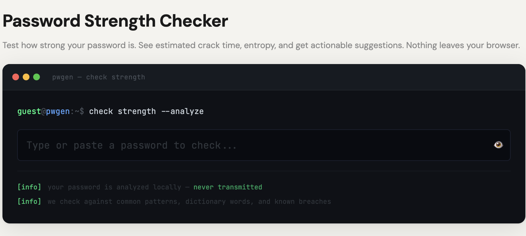 Password Strength Checker — Test Your Password Security Online